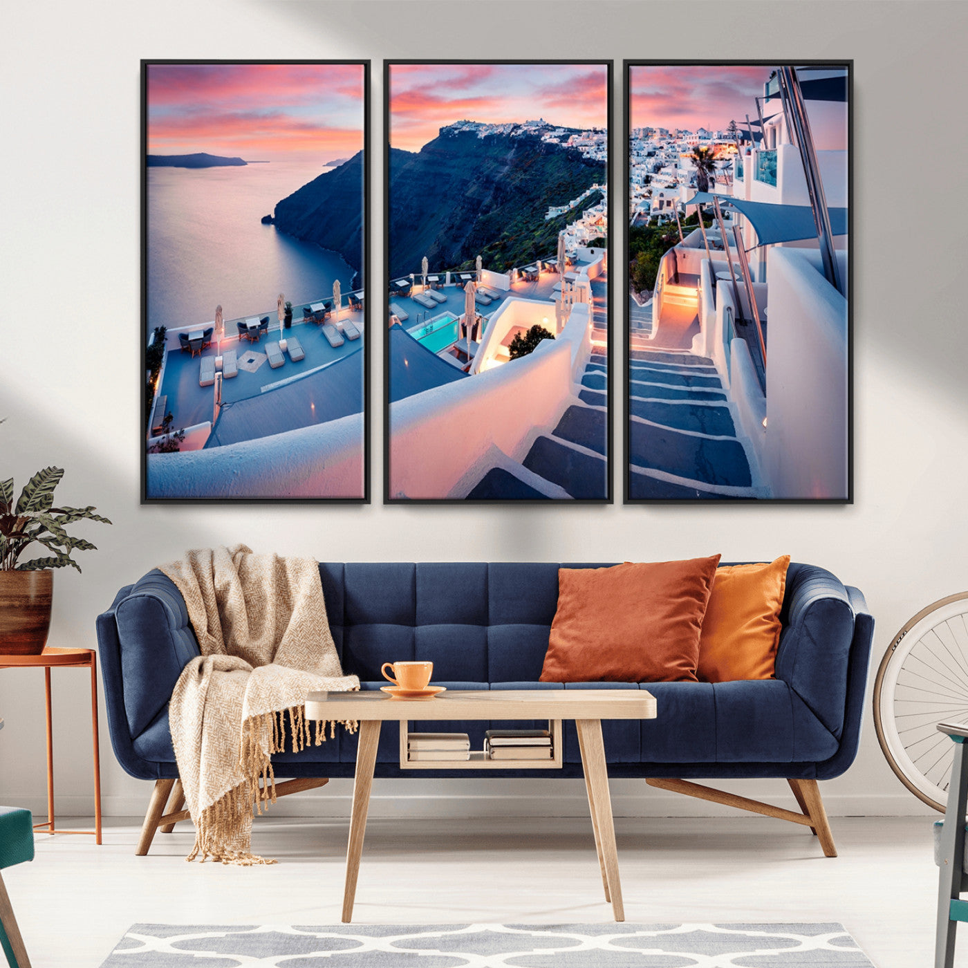 -Santorini Island Wall Art Canvas Print