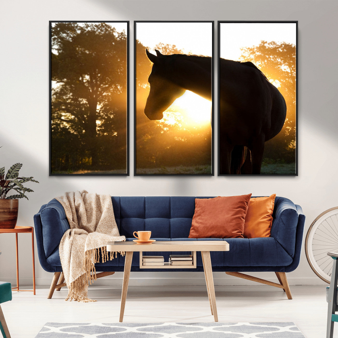 -Horse at Sunset Wall Art Animal Canvas Print