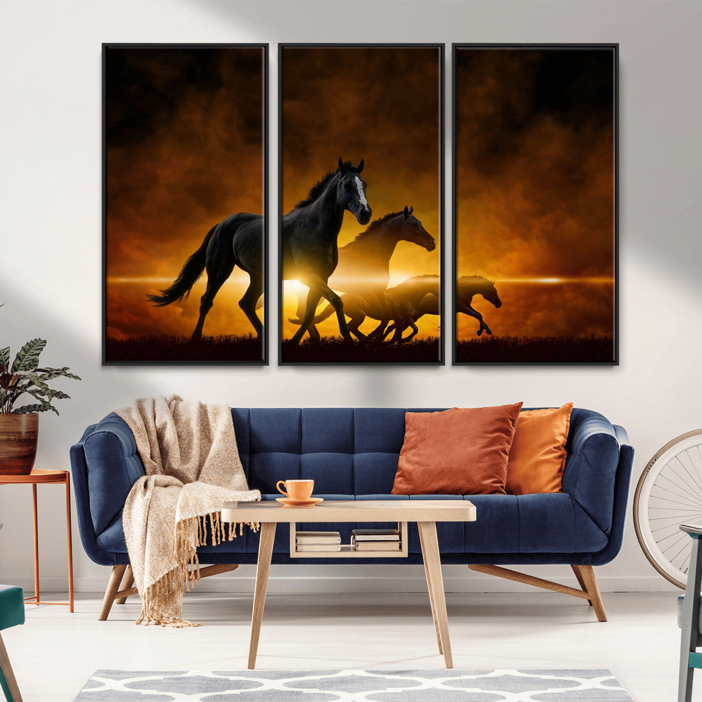 -Horse Wall Art Canvas Print, Multi Panel Animal Canvas Print