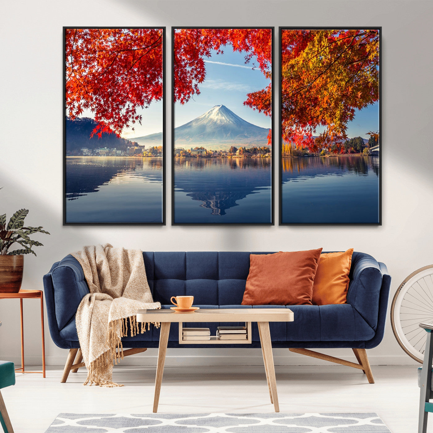 -Mount Fuji Canvas Wall Art Japan Autumn Mountain Canvas Print Wall Art