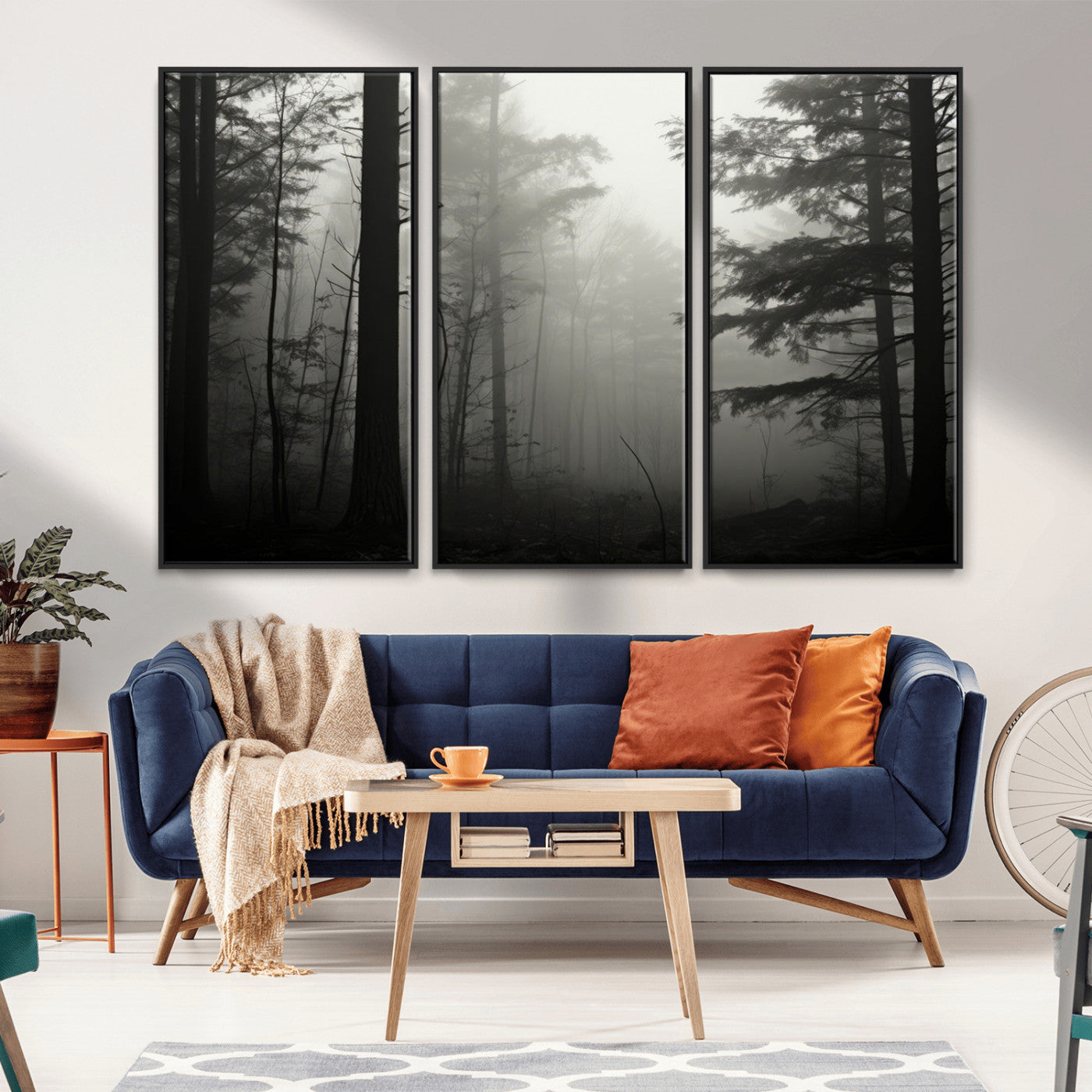 -Misty Forest Wall Art Premium Canvas Print a Foggy and Serene Atmosphere - Nature Wall Art