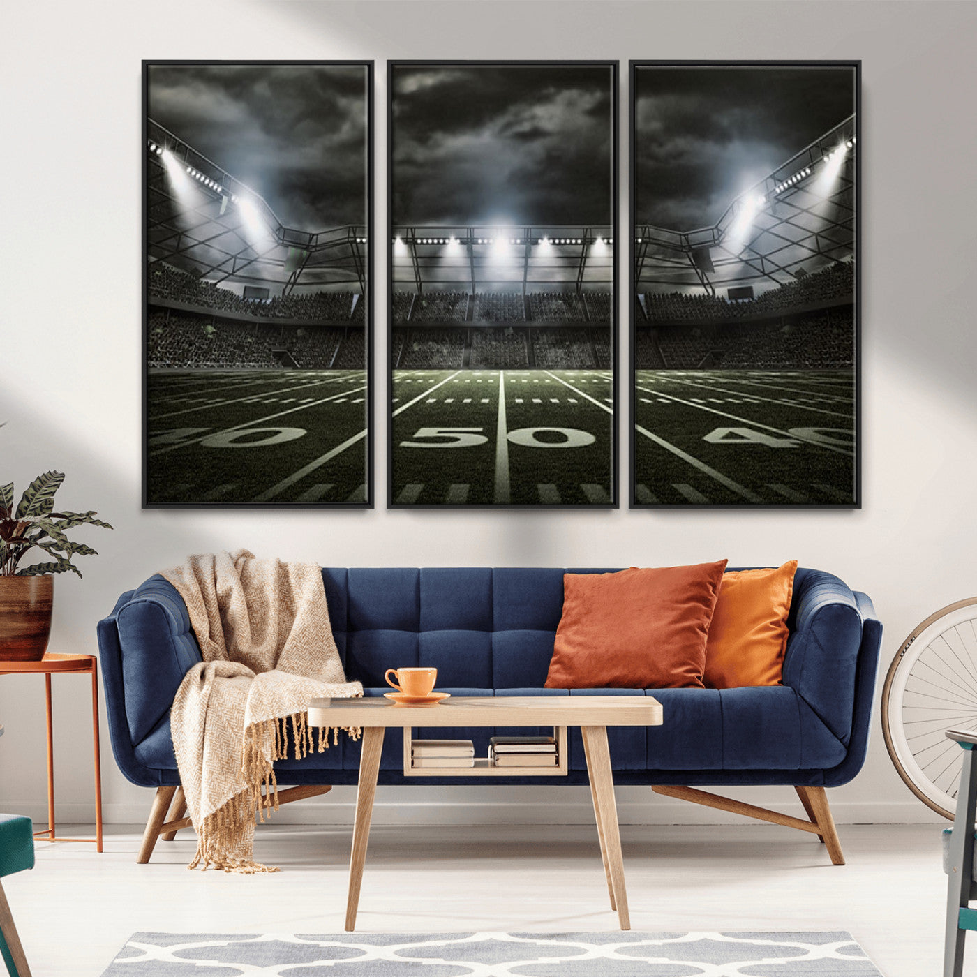 -American Football Stadium Wall Art Canvas Print, Stadium Sport Wall Art Print