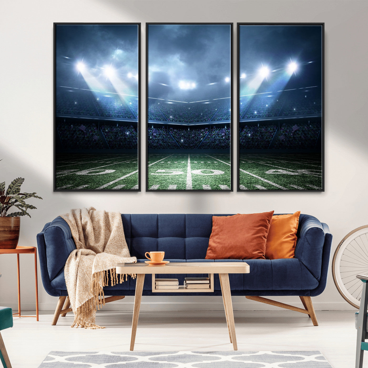 74741-MGV-CV-36X24-American Football Stadium Wall Art Canvas, American Football Stadium Canvas Print