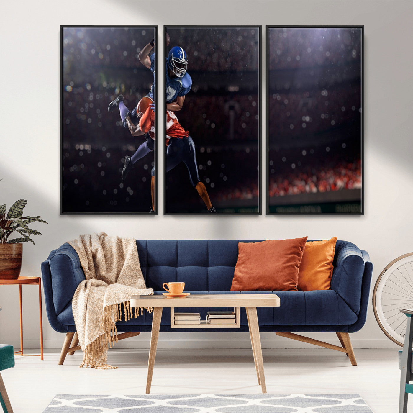 68009-MGV-CV-36X24-American Football Wall Art Canvas Print, Stadium Sport Wall Art Print