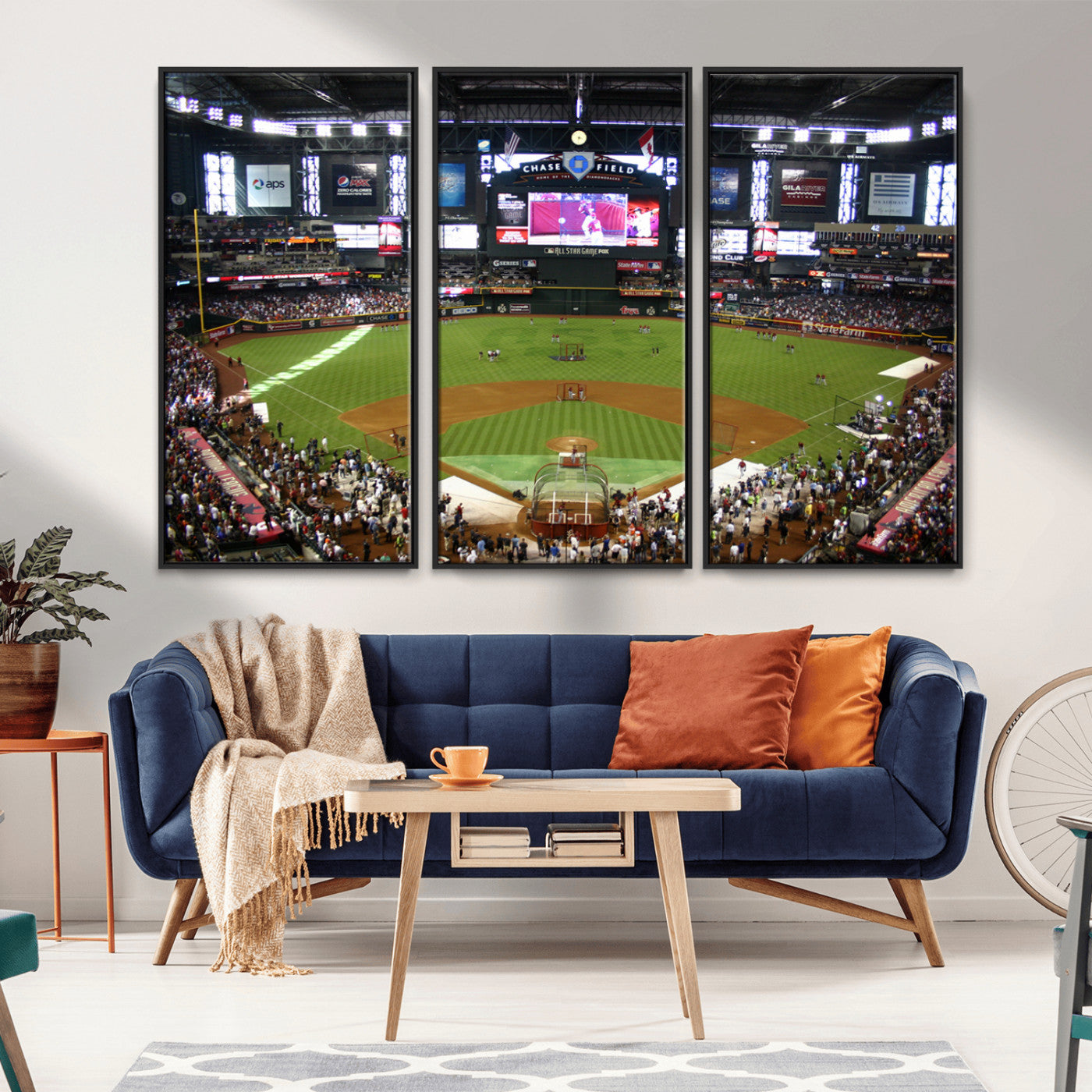 91630-MGV-CV-36X24-Arizona Diamondbacks Baseball Team Print - Phoenix Chase Field Baseball Stadium Wall Art Canvas