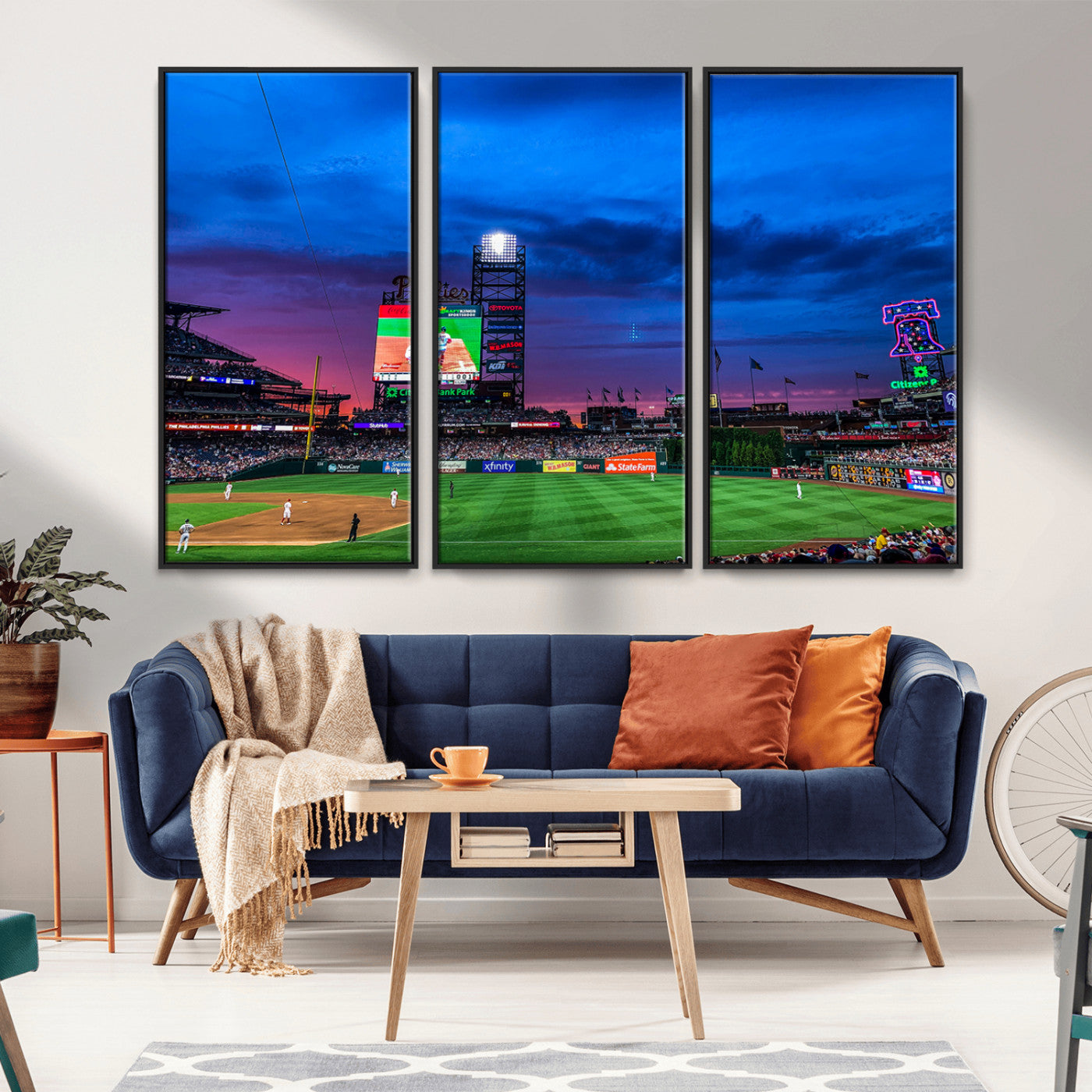 -Philadelphia Phillies Baseball Team Print - Philadelphia Citizens Bank Park Stadium Canvas Wall Art