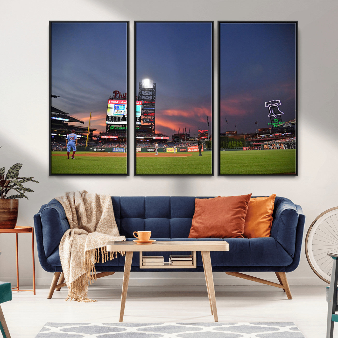 22594-MGV-CV-36X24-Philadelphia Phillies Baseball Print - Philadelphia Citizens Bank Park Stadium Wall Art, Phillies