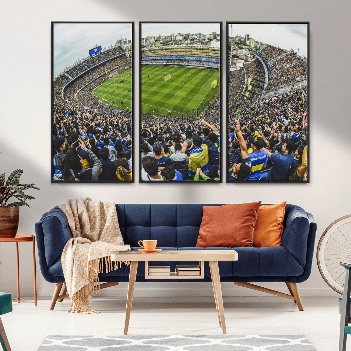 63839-MGV-FC-48X32-3P_Black-Boca Juniors Soccer Team Print Wall Art - Buenos Aires Bombonera Stadium Canvas Print