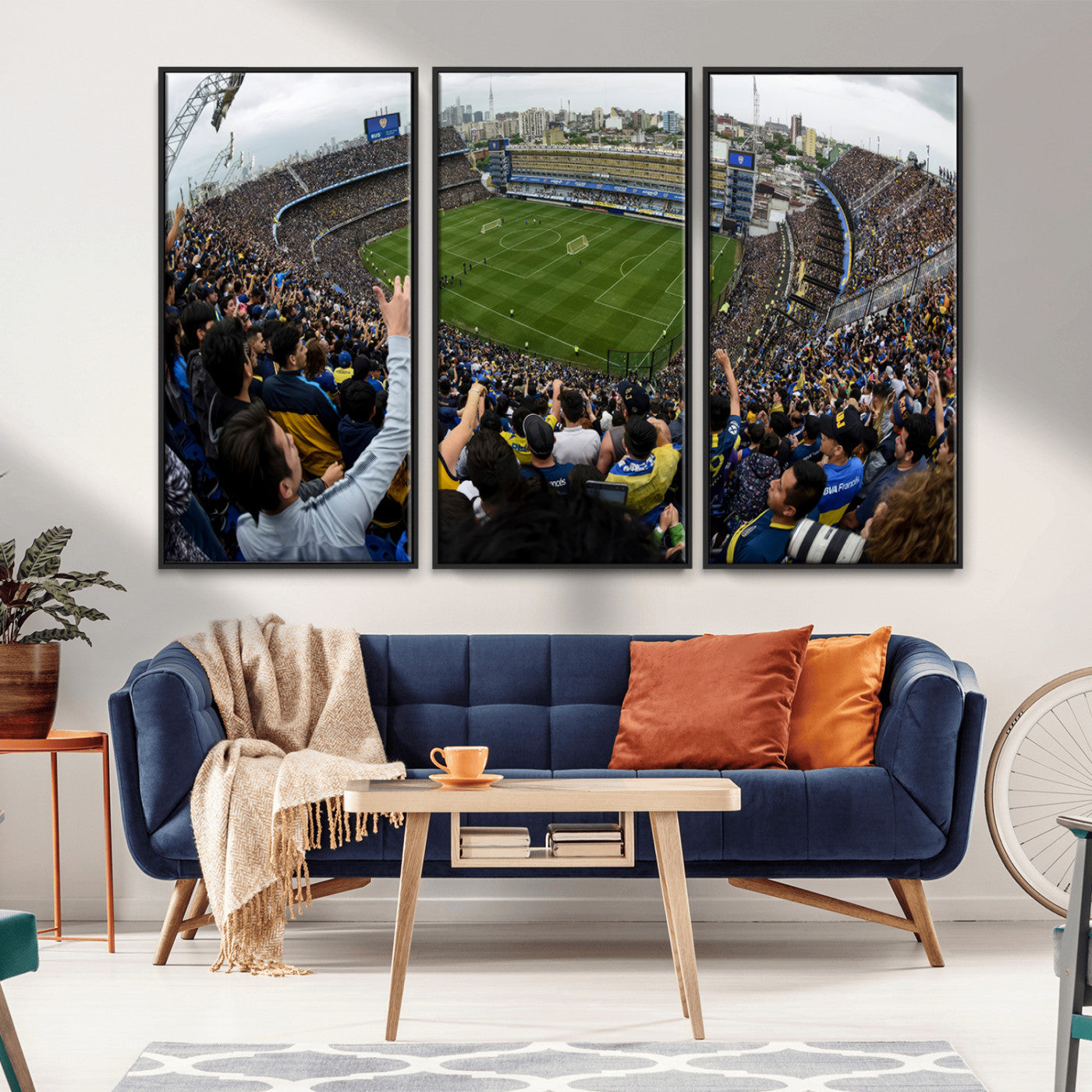 23173-MGV-CV-36X24-Boca Juniors Soccer Team Print - Buenos Aires Bombonera Stadium Wall Art Canvas Print