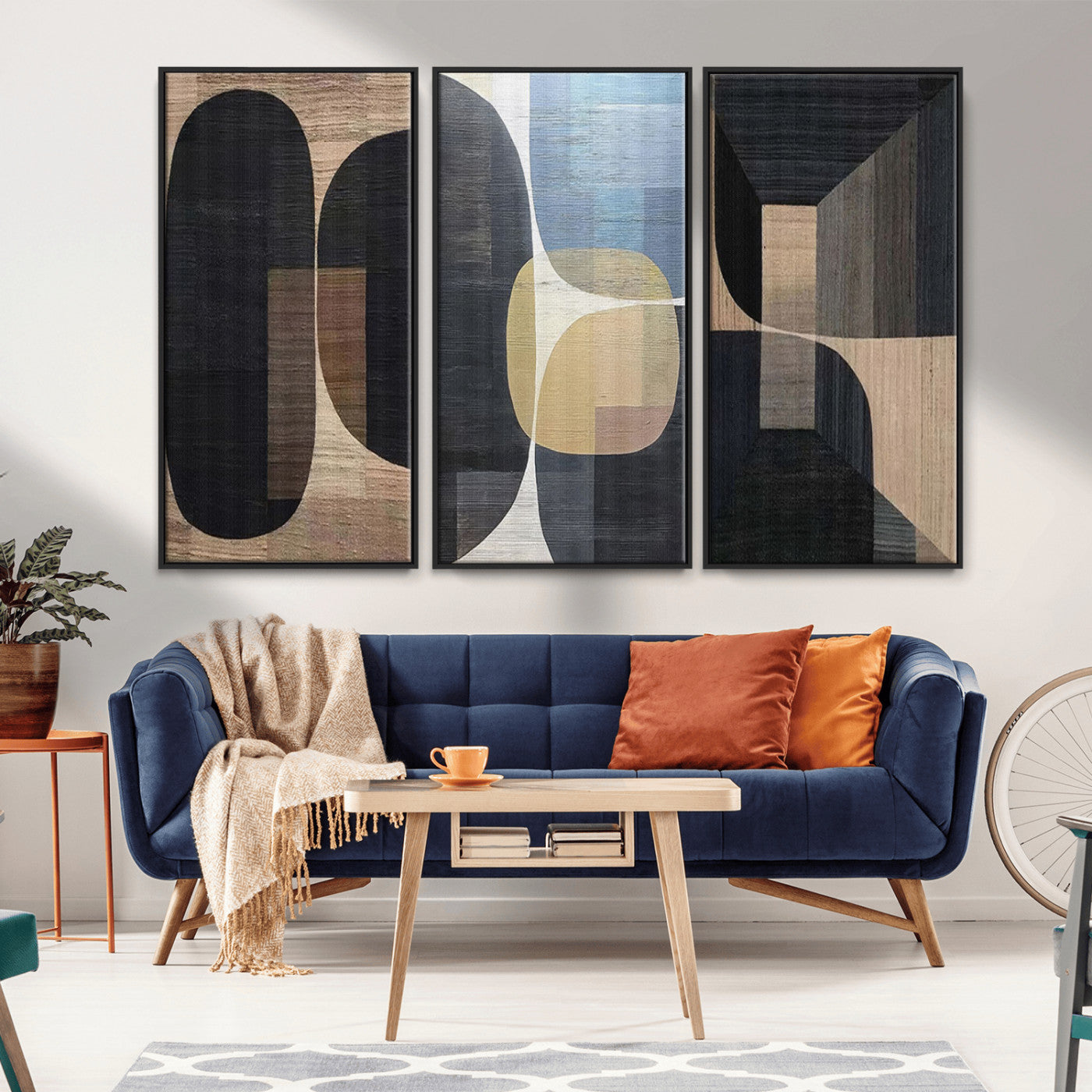 75252-MGV-CV-36X24-Minimalist Wabi Sabi Abstract Geometric Wall Art Canvas Print – Modern Minimalist Shapes – Ready to