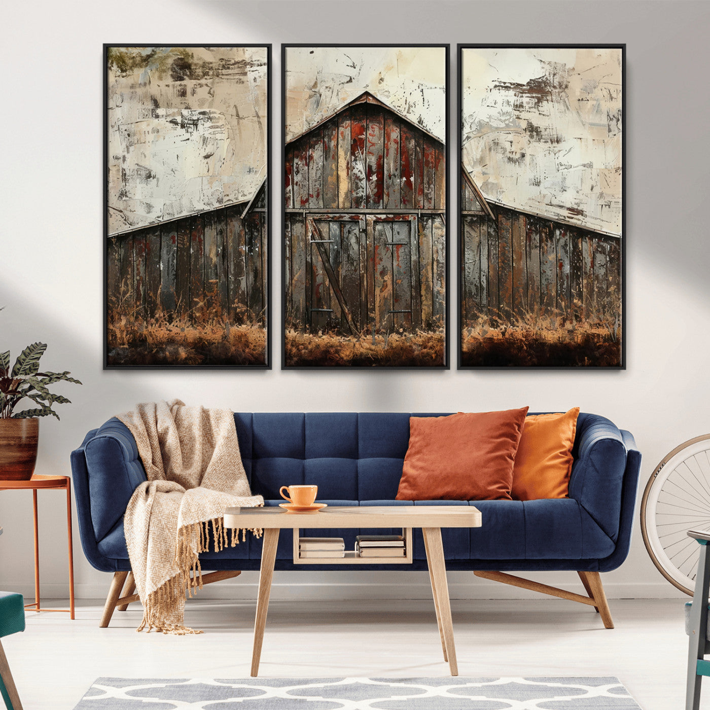 -Rustic Barn Wall Art | Farmhouse Wall Decor Canvas Print | Ready to Hang Barn Decor for Cabin or