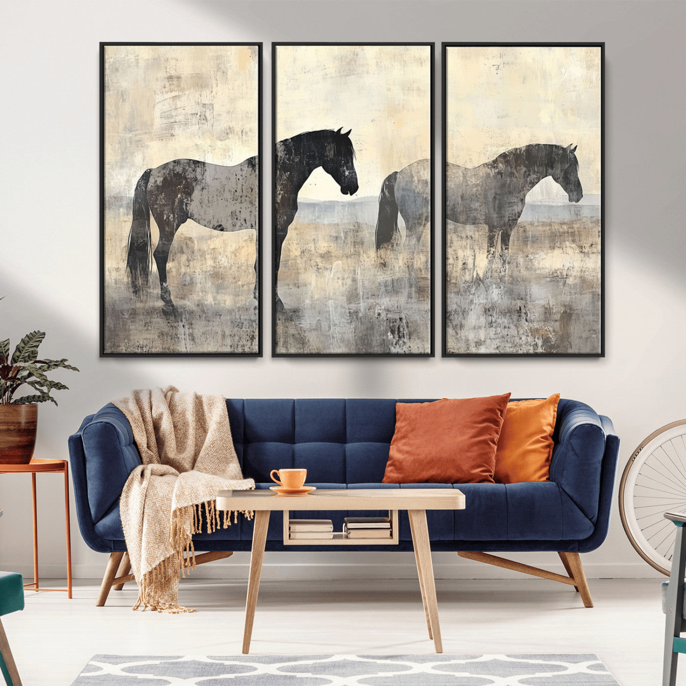 -Vintage Horses Wall Art Canvas Print