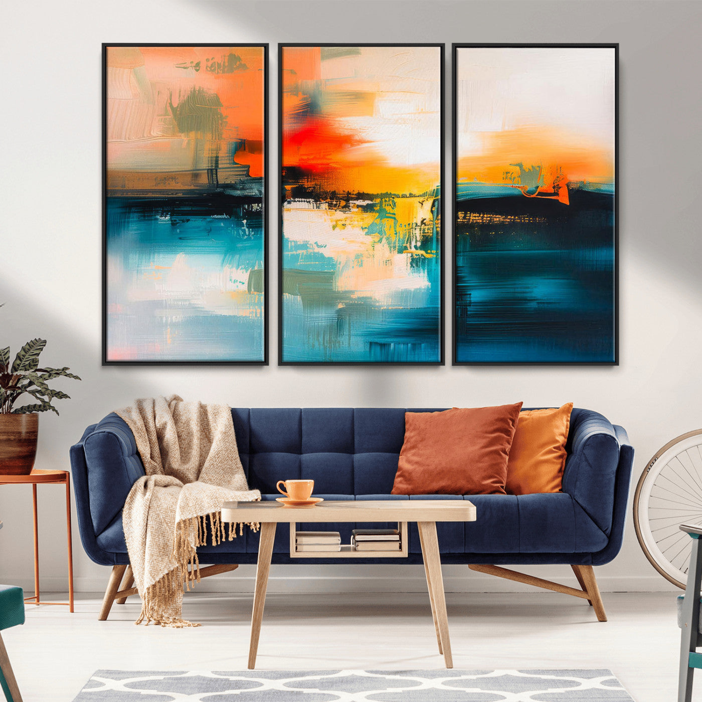 37083-MGV-CV-36X24-Colorful Abstract Wall Art | Bold Modern Canvas Print | Ready to Hang and Framed for Living Room or