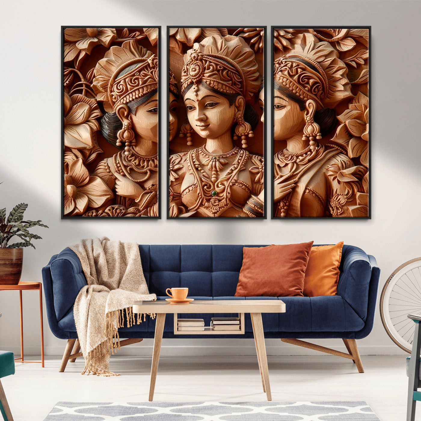 89522-MGV-CV-36X24-Indian Woman Statue Wall Art Canvas Print
