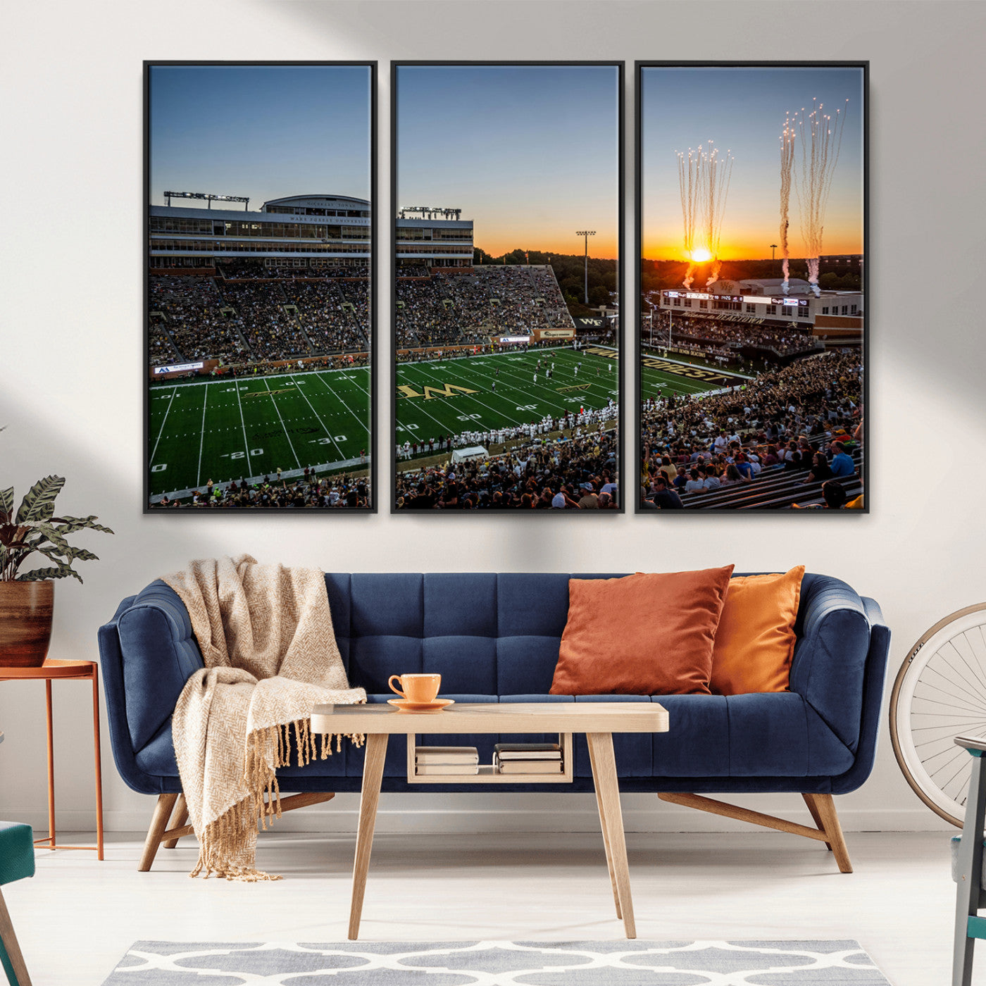 29253-MGV-CV-36X24-Demon Deacons Football Team Print Canvas- Winston-Salem Allegacy Federal Credit Union Stadium Wall