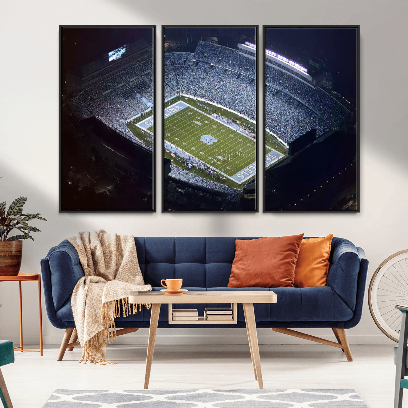 88375-MGV-CV-36X24-University of North Carolina Tar Heels Football Team Print - Chapel Hill Kenan Memorial Stadium