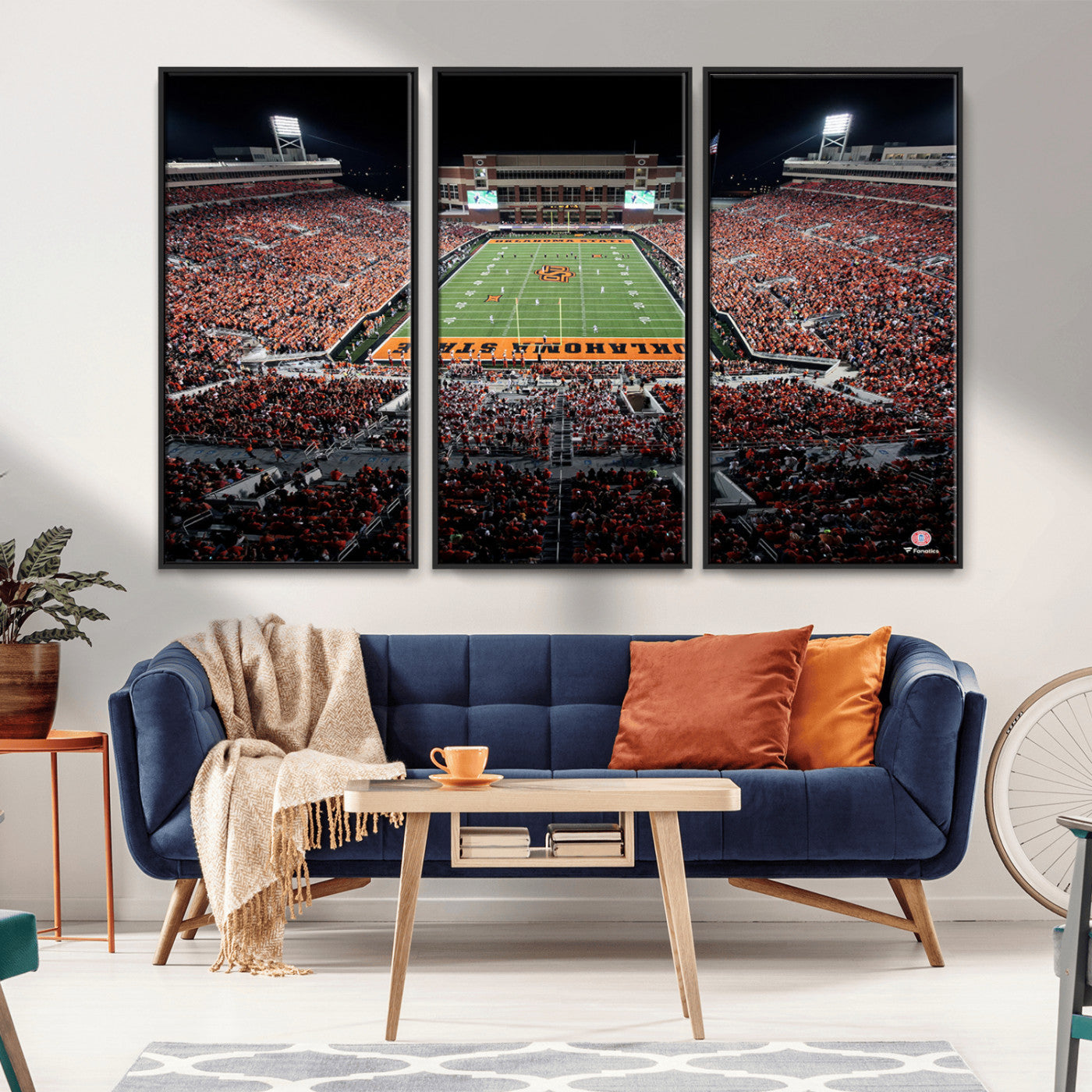 81675-MGV-CV-36X24-Boone Pickens Stadium Wall Art Oklahoma State Cowboys Print Framed Sports Canvas Art for Home, Office, Living Room