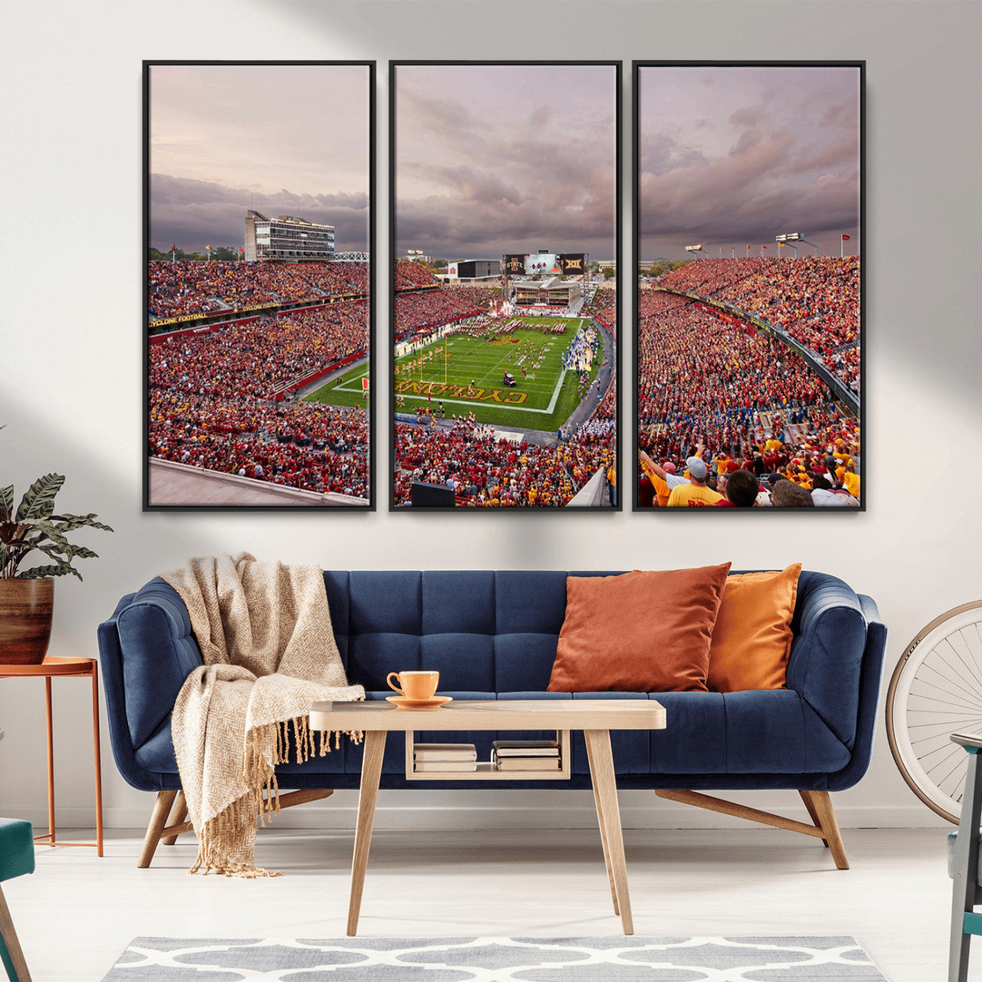 50373-MGV-CV-36X24-Iowa State University Cyclones Football Team Print - Ames Jack Trice Stadium Wall Art Canvas Print