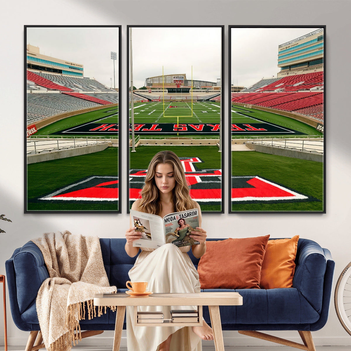 43169-PAN-FL-20X10 - Texas Tech Red Raiders Football Team Print - Lubbock Jones AT&T Stadium Wall Art Canvas Print