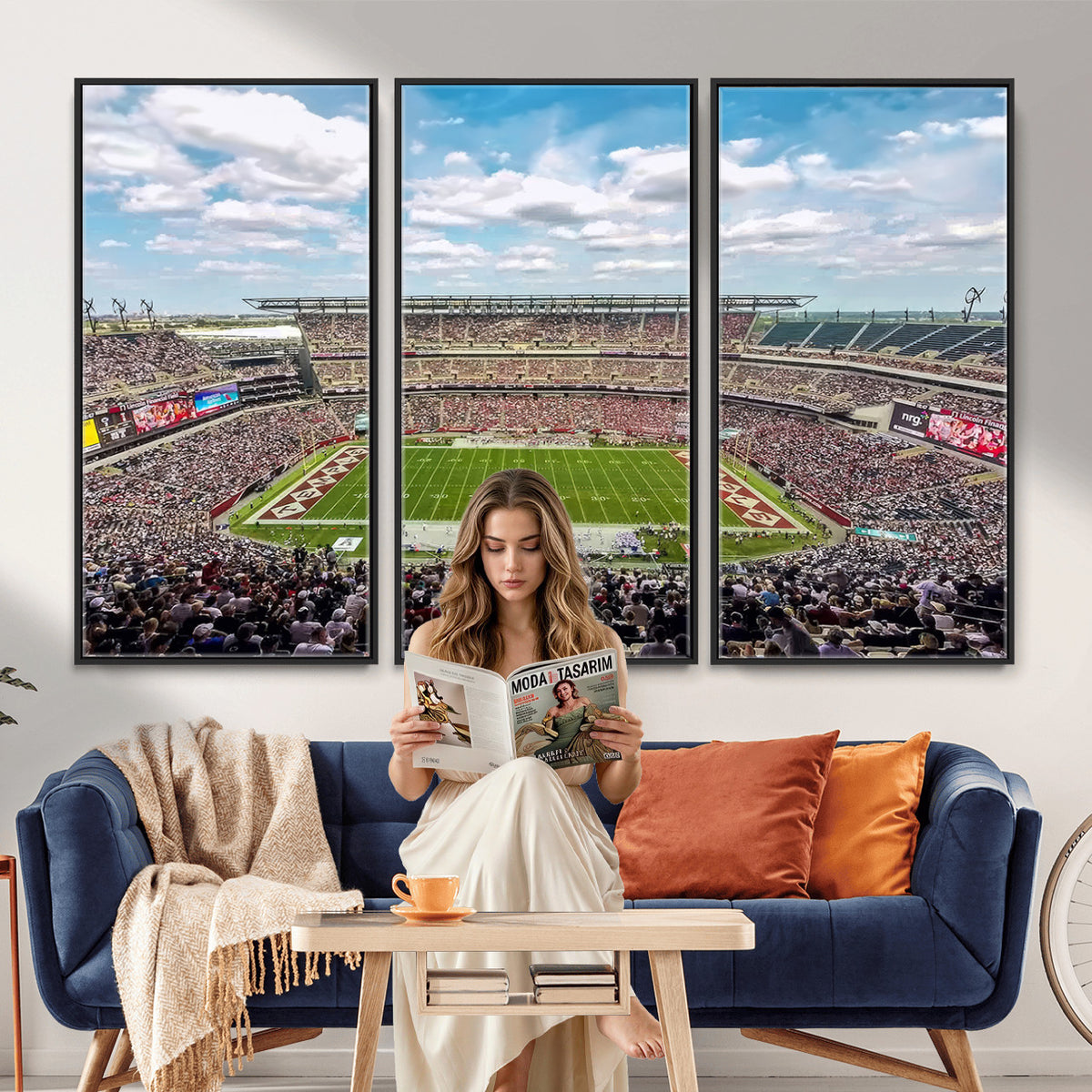 29243-PAN-FL-20X10 - The Temple University Owls Athletics Team Print - Philadelphia Lincoln Financial Field Stadium Wall