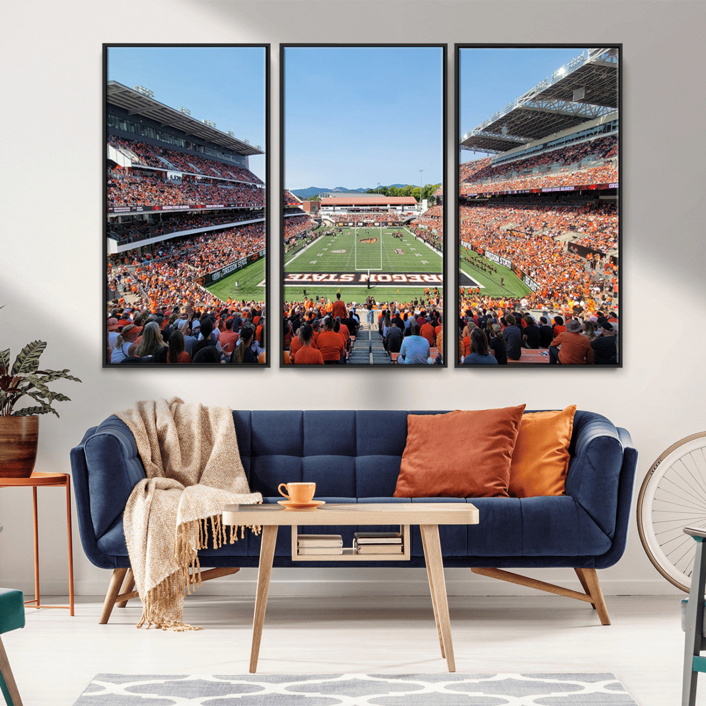 35211-MGV-CV-36X24-Oregon State Beavers Football Team Print - Corvallis Reser Stadium Wall Art Canvas Print