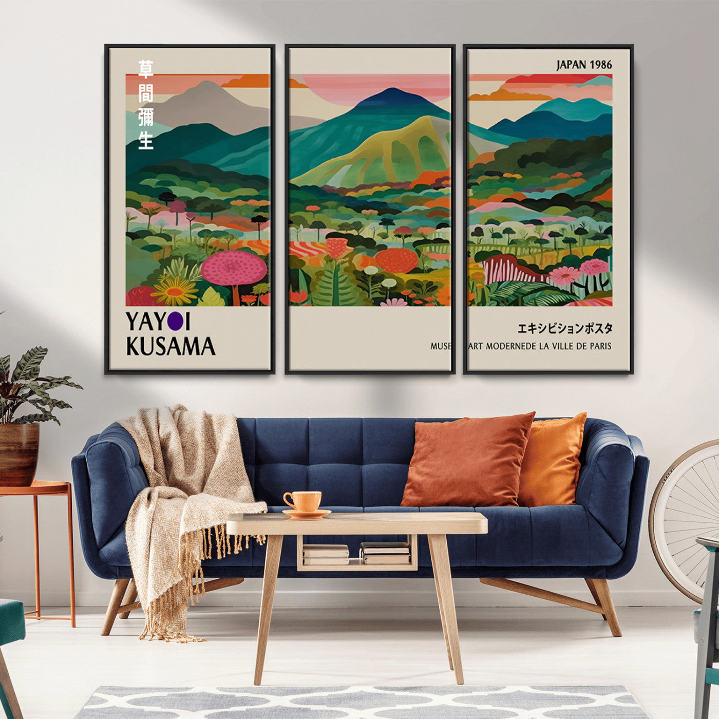 83384-MGV-CV-36X24-Yayoi Kusama Japan 1986 Canvas – Wabi Sabi Japanese Vibrant Abstract Wall Art Contemporary Canvas for Home, Office