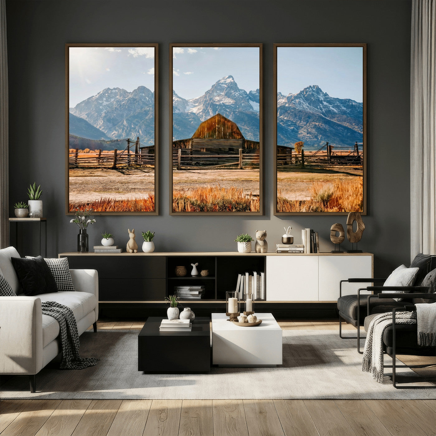 26513-MGV-CV-36X24 - Vintage Old Barn Field Wall Art Canvas Print for Farmhouse Decor - Rustic Barn Wall Art Canvas Print