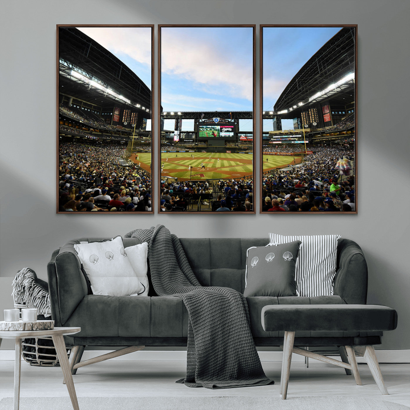 92672-MGV-CV-36X24-Arizona Diamondbacks Team Print - Phoenix Chase Field Stadium Wall Art Canvas Print