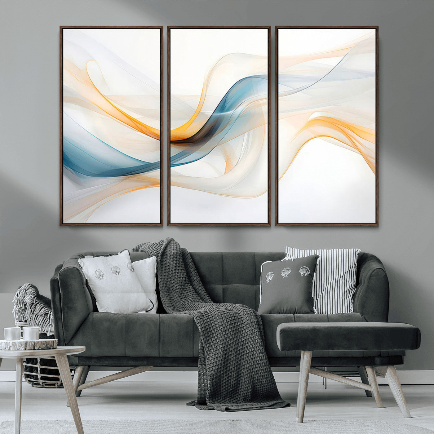 60881-MGV-CV-36X24-Decorative Turquoise Abstract Wave Wall Art Canvas Print