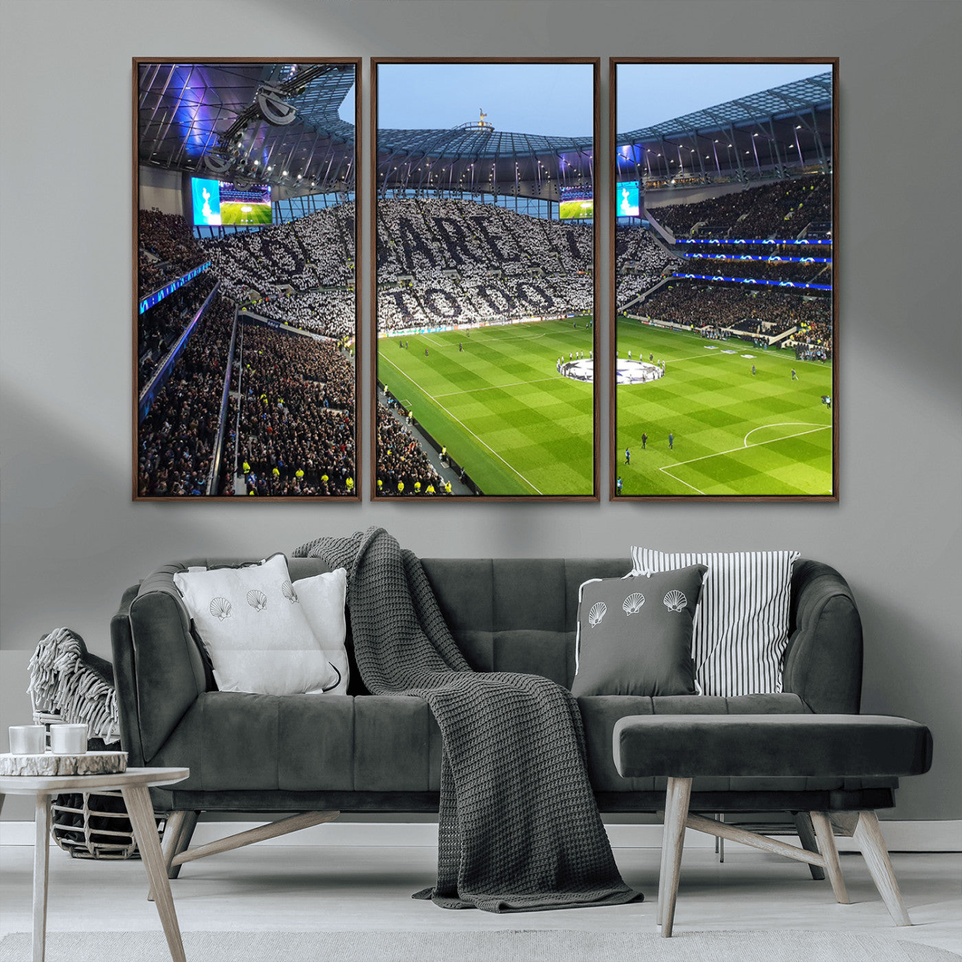 -Tottenham Hotspur Stadium Canvas Print, Match Day Triple Canvas Wall Art - Premier League Football