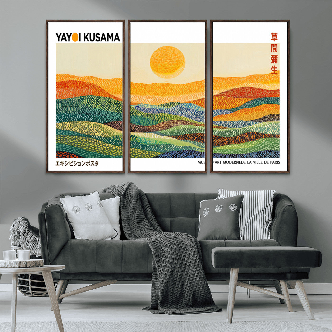 -Framed Yayoi Kusama 1986 Wall Art Print – Japanese Wall Art Print, Wabi Sabi Yayoi Kusama Print -