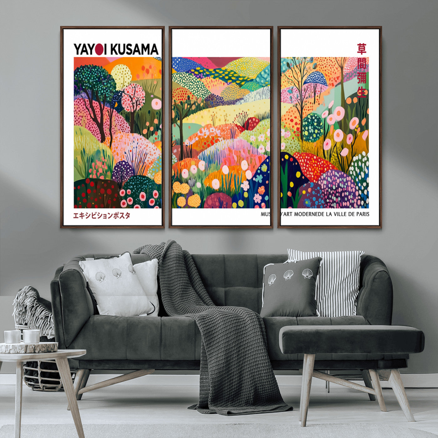 -Framed Yayoi Kusama 1986 Wall Art Print – Japanese Wall Art Print, Wabi Sabi Yayoi Kusama Print -