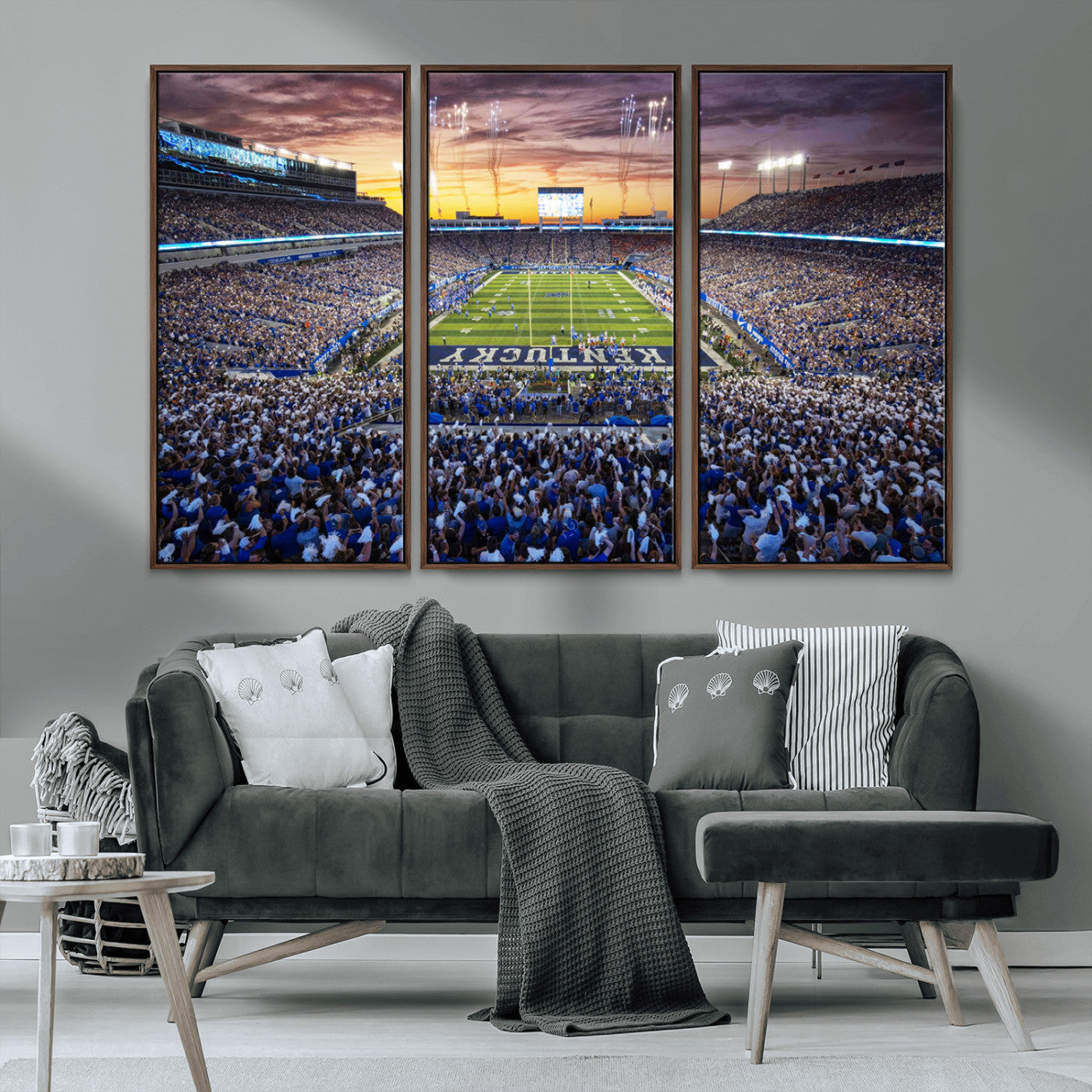 78524-MGV-CV-36X24-Kroger Field Wall Art Print - Kentucky Stadium Wall Art Print - Sunset Football Stadium Wall Decor -