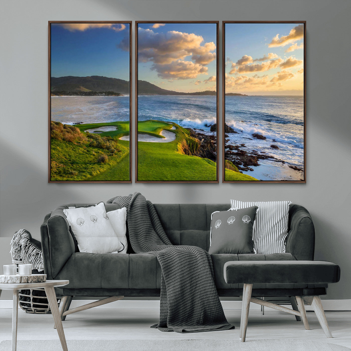 50107048-MGV-CV-36X24-Pebble Beach Golf Links Wall Art Canvas Print – Iconic Coastal Golf Course Artwork for Home, Office, Living Room