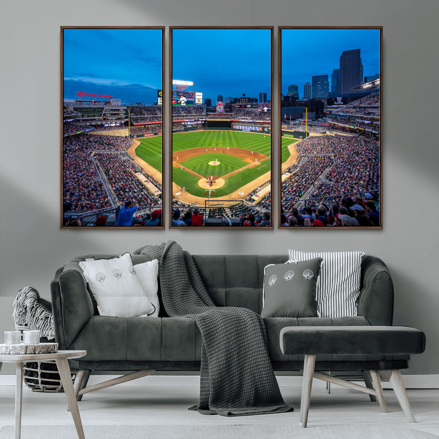 -Target Field Stadium Wall Art Canvas Print – Minnesota Twins Baseball Team Iconic Ballpark Scene for home, office