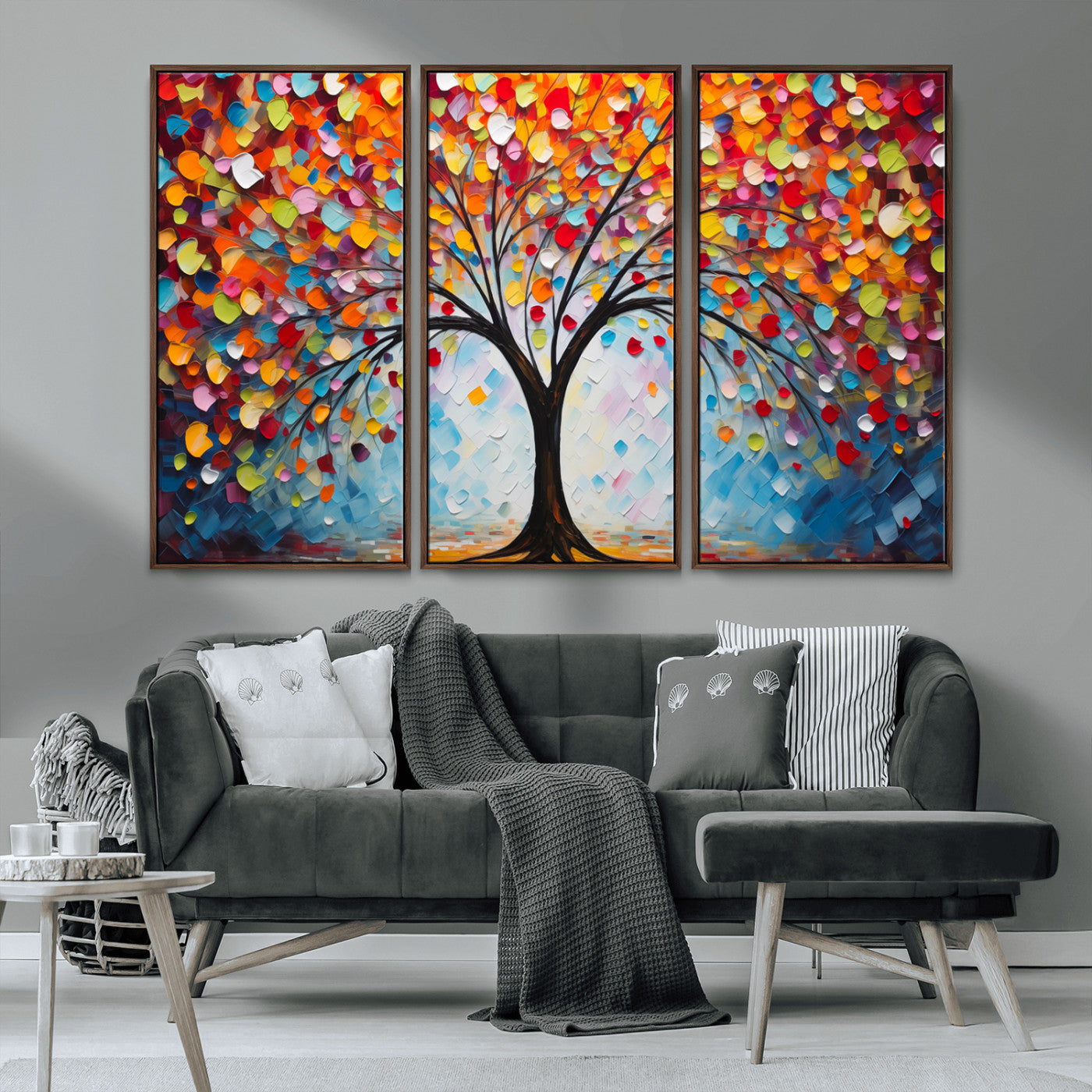HS2447-MGV-CV-36X24-Vibrant Tree of Life Canvas Wall Art – Colorful Abstract Nature in Modern Decor - Ready to Hang