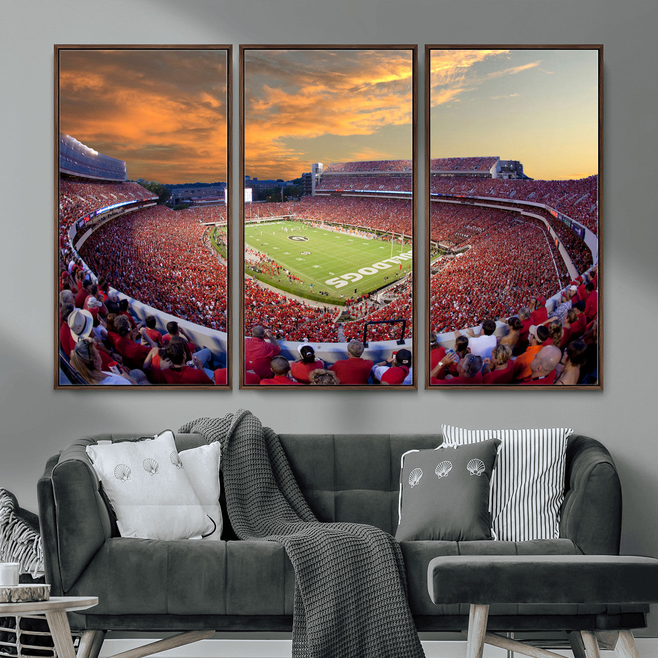 73680988-MGV-FC-48X32-3P - Dooley Stadium Wall Art, Sports Arena Canvas Print, Dooley Field Sanford Stadium Artwork for Home, Office