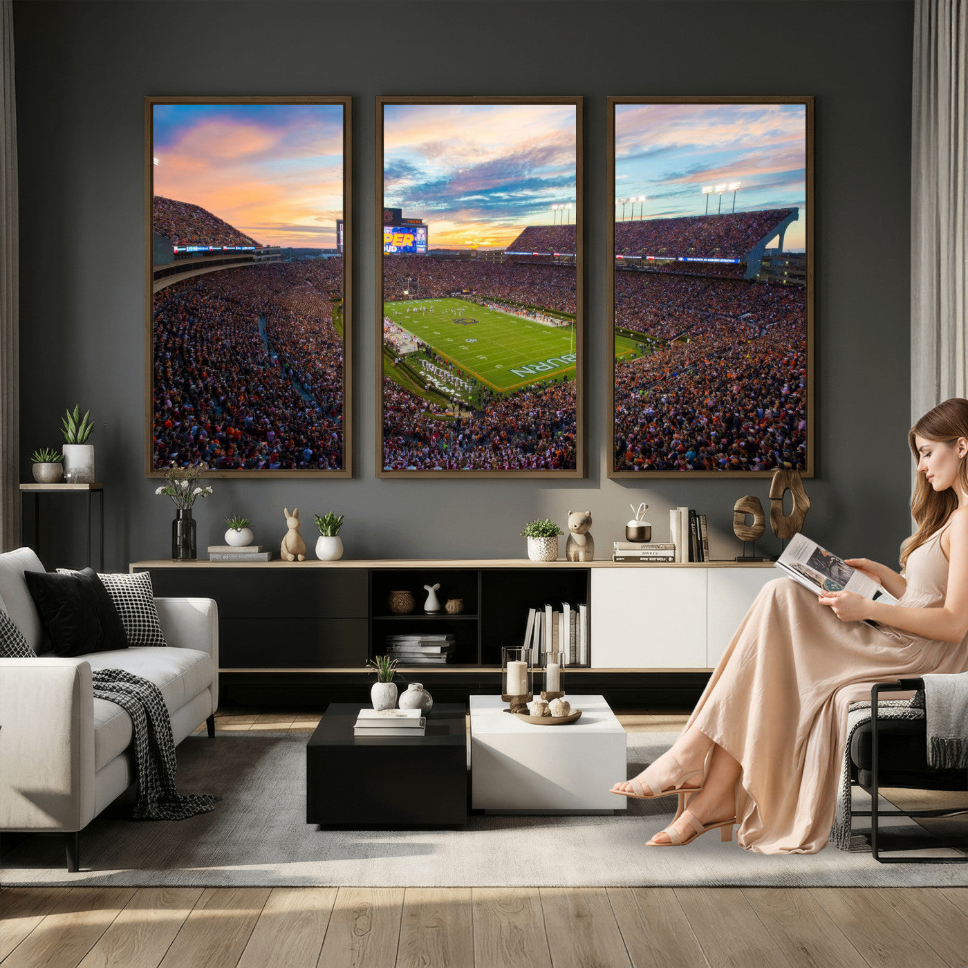75203764-MGV-CV-36X24 - Jordan-Hare Stadium Auburn Tigers Football Stadium Canvas Wall Art