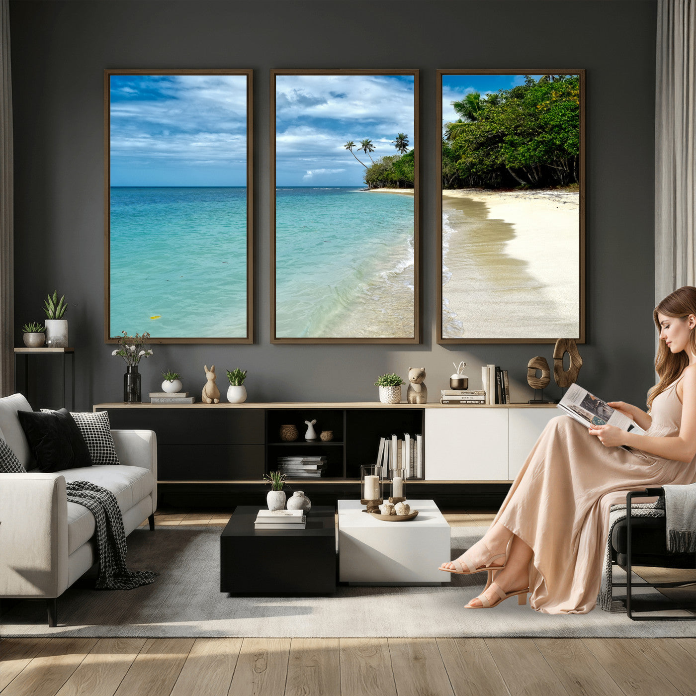 50626792-MGV-CV-36X24 - Puerto Rico Beach Paradise Wall Art – Tropical Coastal Print