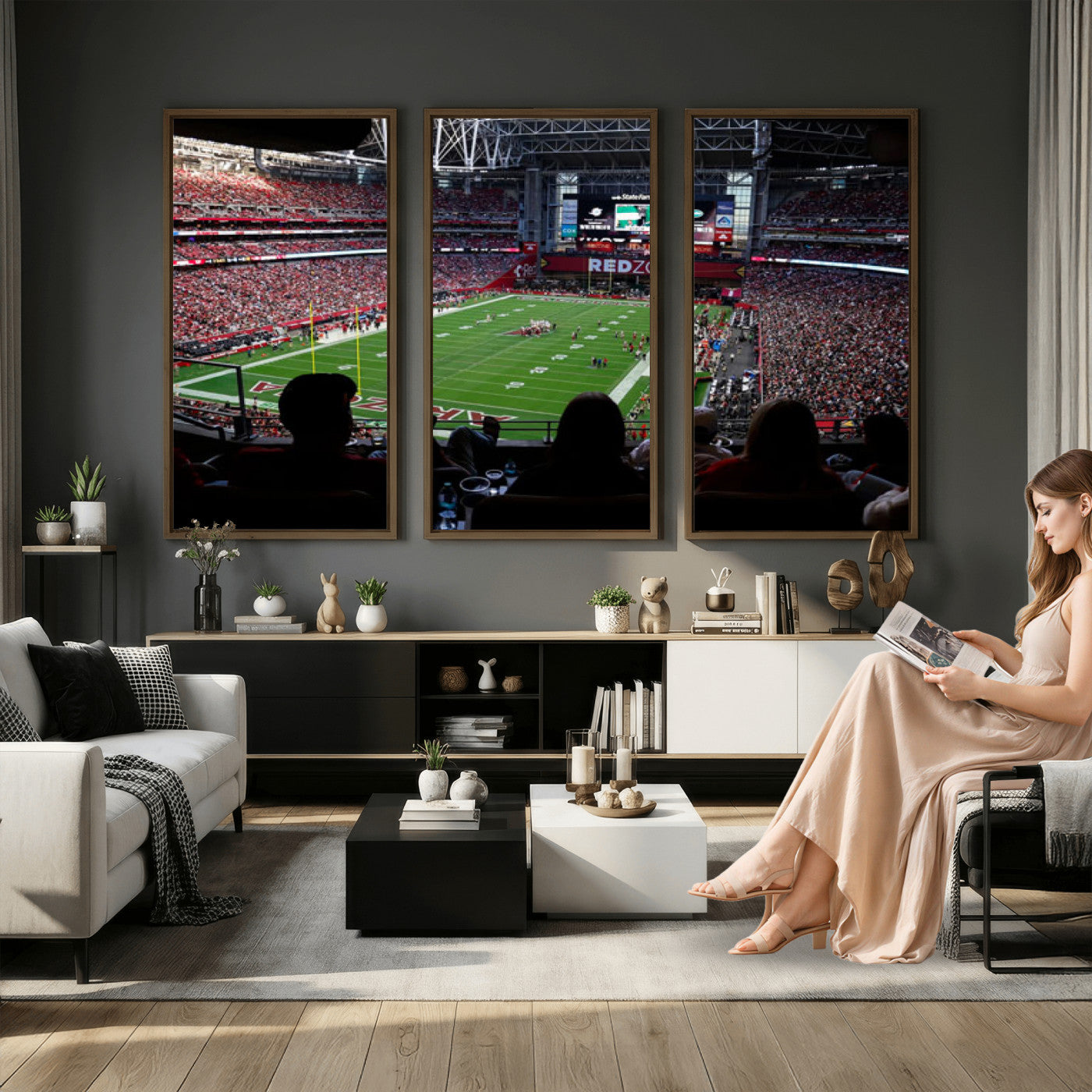 84196298-MGV-CV-36X24 - State Farm Stadium Canvas Wall Art, Arizona Cardinals Football Stadium Print, Glendale NFL Arena Photography Artwork