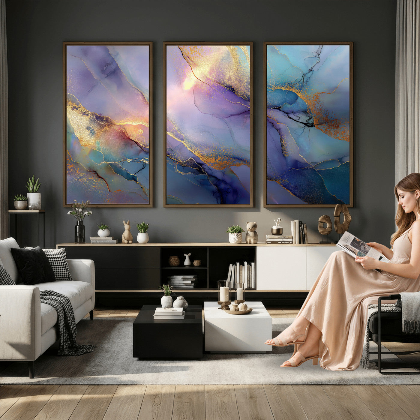 50939878-MGV-CV-36X24 - Colorful Abstract Canvas Wall Art Print, Vibrant Popup Color Art Print