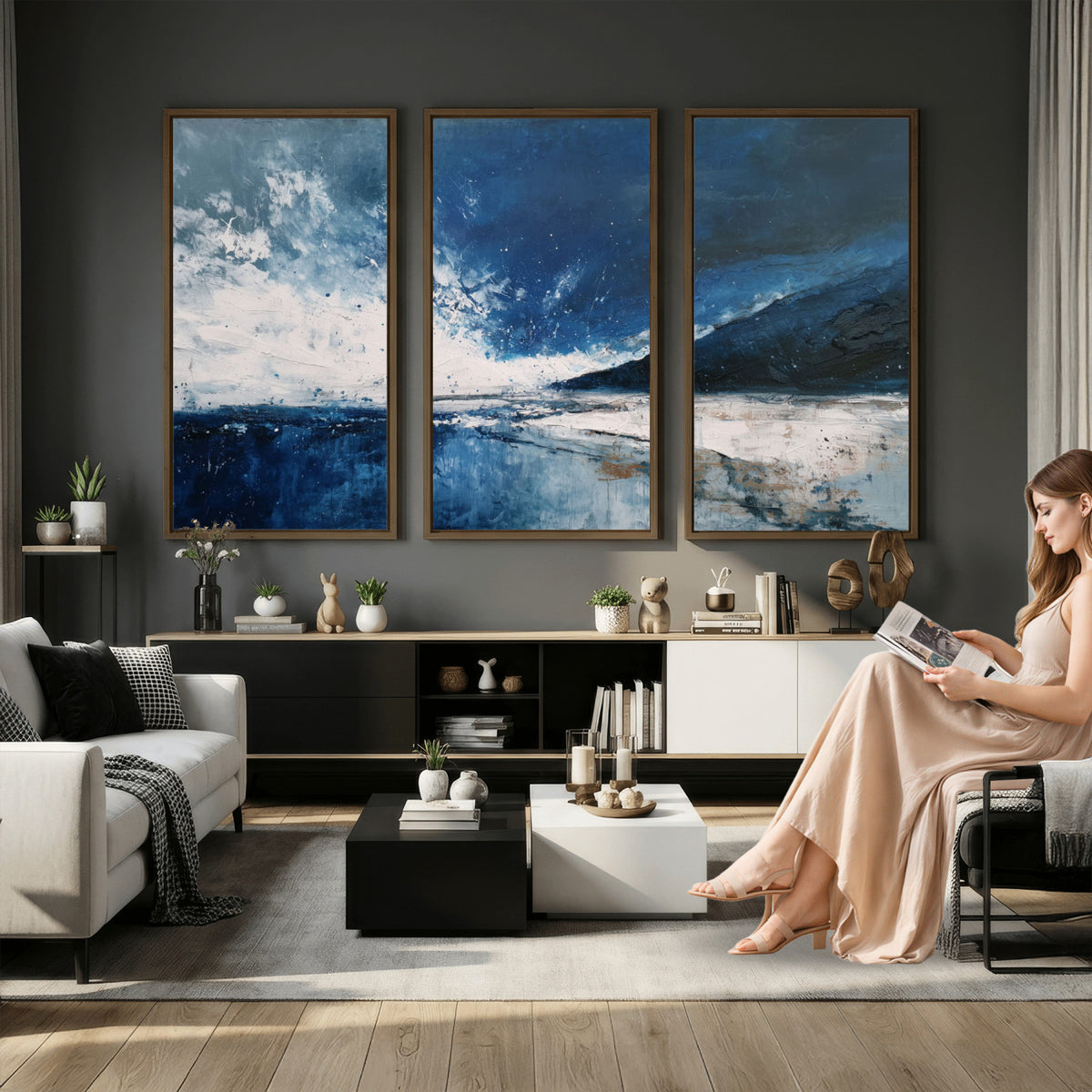 76136620-MGV-CV-36X24 - Extra Large Abstract Wall Art Canvas Print