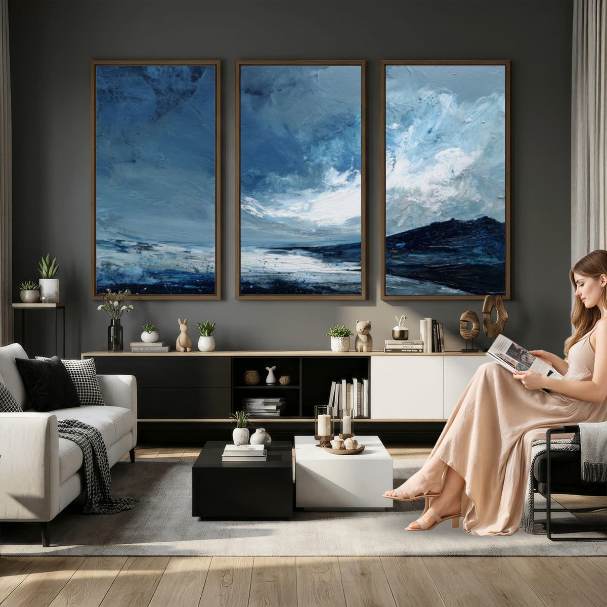 66685630-MGV-CV-36X24 - Extra Large Abstract Wall Art Canvas Print