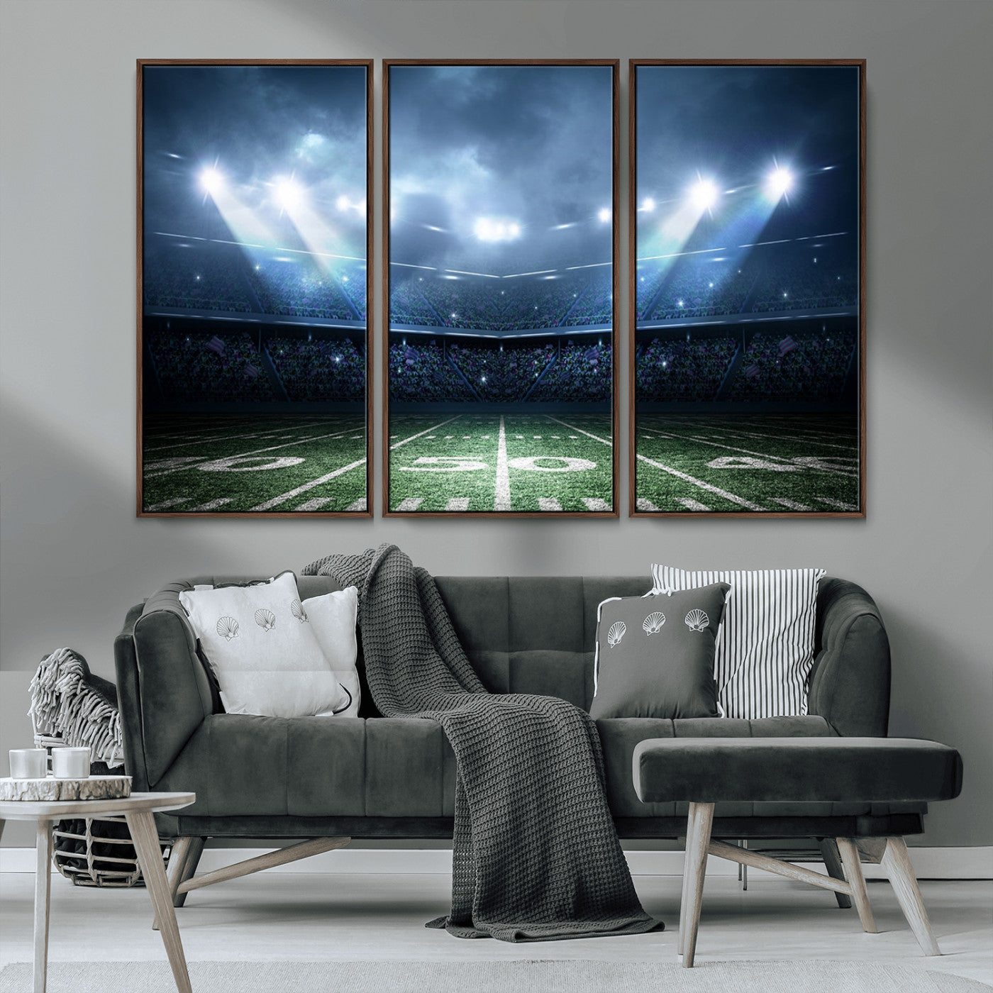 74741-MGV-CV-36X24-American Football Stadium Wall Art Canvas, American Football Stadium Canvas Print
