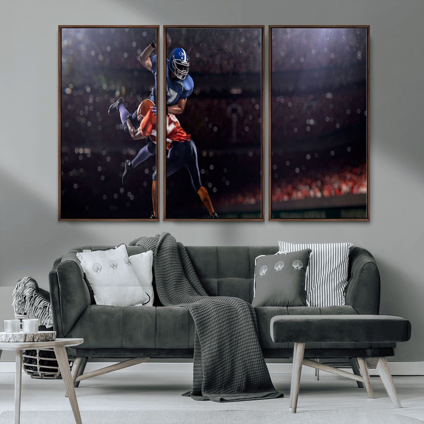 68009-MGV-CV-36X24-American Football Wall Art Canvas Print, Stadium Sport Wall Art Print