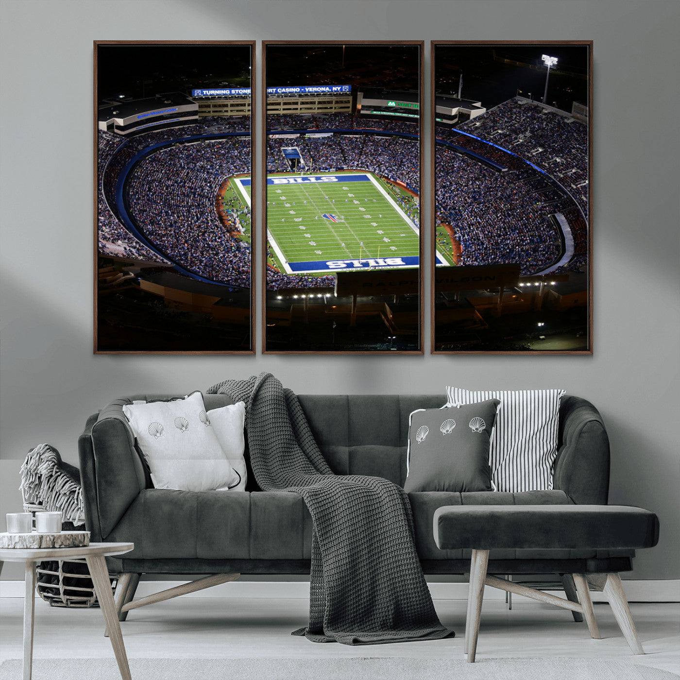 19030-MGV-CV-36X24-Buffalo Bills NFL Football Team Print - Highmark Stadium Wall Art Canvas Print