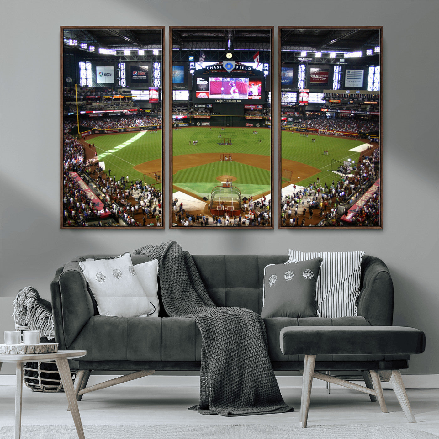 91630-MGV-CV-36X24-Arizona Diamondbacks Baseball Team Print - Phoenix Chase Field Baseball Stadium Wall Art Canvas