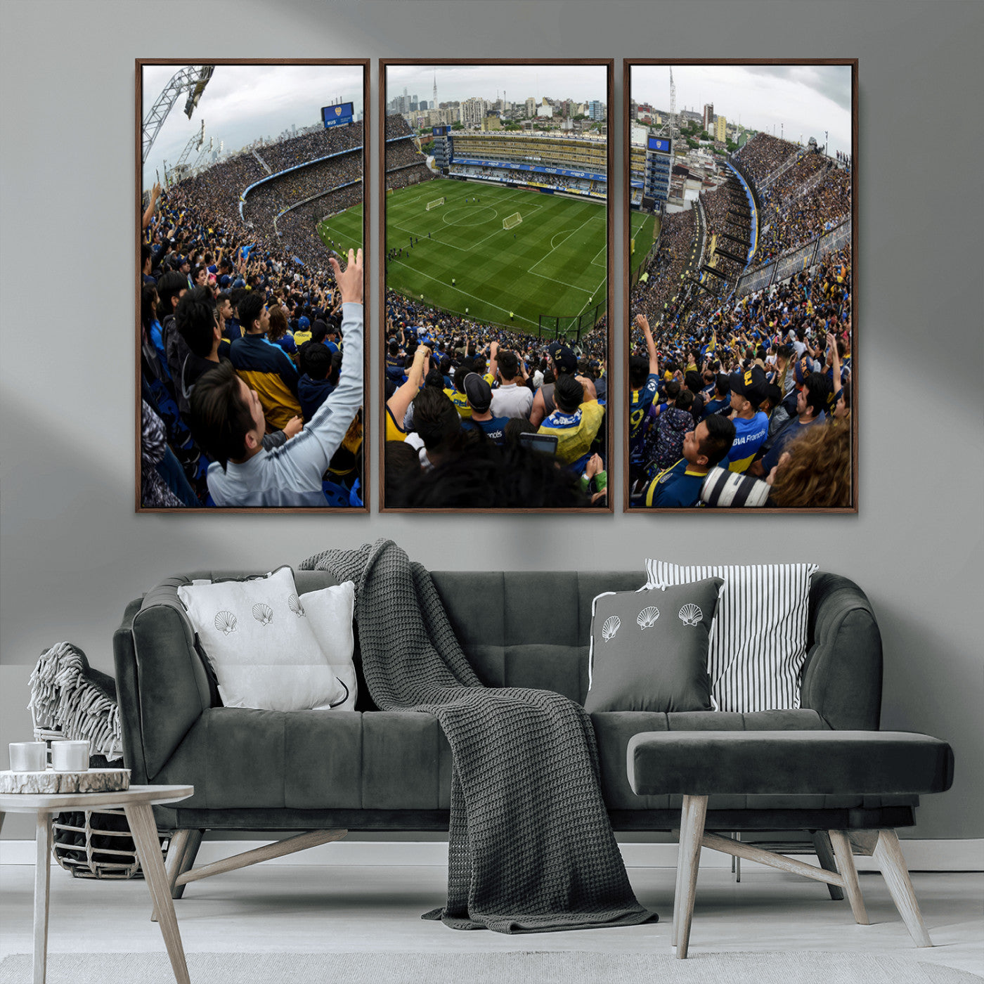 23173-MGV-CV-36X24-Boca Juniors Soccer Team Print - Buenos Aires Bombonera Stadium Wall Art Canvas Print