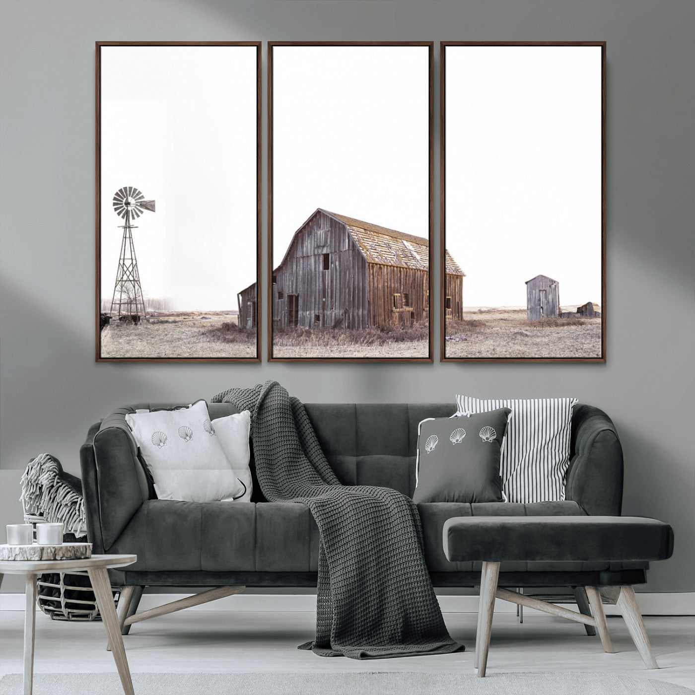 64560-MGV-CV-36X24-Farm Prints Set, Set of 6 Farmhouse Wall Art, Country House Decor