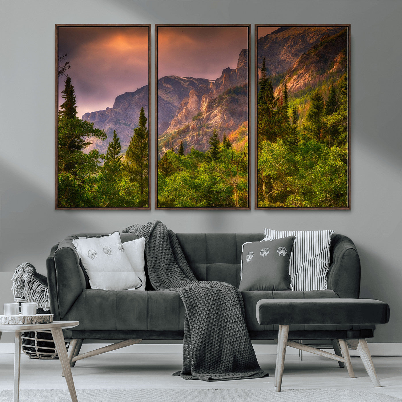 -Colorado Rockies Mountains Wall Art Canvas Print | Ready to Hang Framed Mountain Landscape